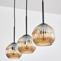 hofstein Ripoll Suspension, Boule lumineuse, Suspension Ambre, 3 lumières