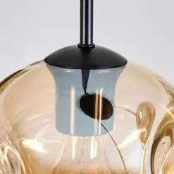 hofstein Ripoll Suspension, Boule lumineuse, Suspension, Suspension grappe Ambre, Fumé, 3 lumières