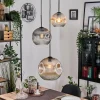 hofstein Ripoll Suspension, Boule lumineuse, Suspension, Suspension grappe Ambre, Clair, Fumé, 3 lumières