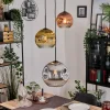 Lampes Dorées-hofstein Ripoll Suspension, Boule lumineuse, Suspension, Suspension grappe Chrome, Or, Clair, Cuivré, Fumé, 3 lumières