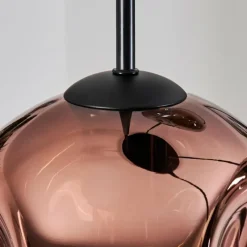 Lampes Dorées-hofstein Ripoll Suspension, Boule lumineuse, Suspension grappe Chrome, Or, Clair, Cuivré, Fumé, 4 lumières