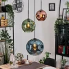 hofstein Ripoll Suspension, Boule lumineuse, Suspension grappe Bleu, Vert, Cuivré, 3 lumières