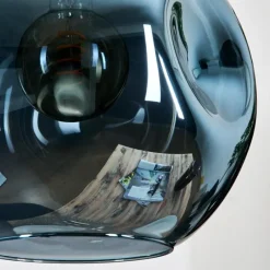 hofstein Ripoll Suspension, Boule lumineuse, Suspension grappe Bleu, Vert, Cuivré, 3 lumières