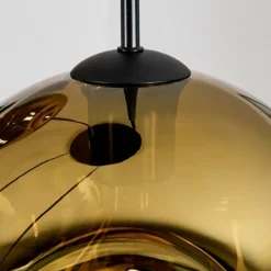 hofstein Ripoll Suspension, Boule lumineuse, Suspension grappe Bleu, Or, Vert, Cuivré, 4 lumières