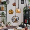 Lampes Dorées-hofstein Ripoll Suspension, Boule lumineuse, Suspension grappe Ambre, Or, Cuivré, Fumé, 4 lumières