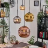 Lampes Dorées-hofstein Ripoll Suspension, Boule lumineuse, Suspension grappe Ambre, Or, Cuivré, Fumé, 4 lumières
