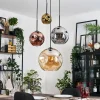 Lampes Dorées-hofstein Ripoll Suspension, Boule lumineuse, Suspension grappe Ambre, Or, Cuivré, Fumé, 4 lumières