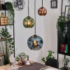 hofstein Ripoll Suspension, Boule lumineuse, Suspension grappe Bleu, Vert, Cuivré, 3 lumières