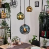 hofstein Ripoll Suspension, Boule lumineuse, Suspension grappe Bleu, Or, Vert, 3 lumières