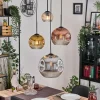 Lampes Dorées-hofstein Ripoll Suspension, Boule lumineuse, Suspension grappe Ambre, Chrome, Or, Clair, Cuivré, Fumé, 4 lumières