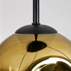 hofstein Ripoll Suspension, Boule lumineuse, Suspension grappe Bleu, Or, Vert, Cuivré, 4 lumières