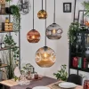Lampes Dorées-hofstein Ripoll Suspension, Boule lumineuse, Suspension grappe Ambre, Or, Cuivré, Fumé, 4 lumières