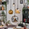 Lampes Dorées-hofstein Ripoll Suspension, Boule lumineuse, Suspension grappe Ambre, Chrome, Or, Clair, Fumé, 4 lumières