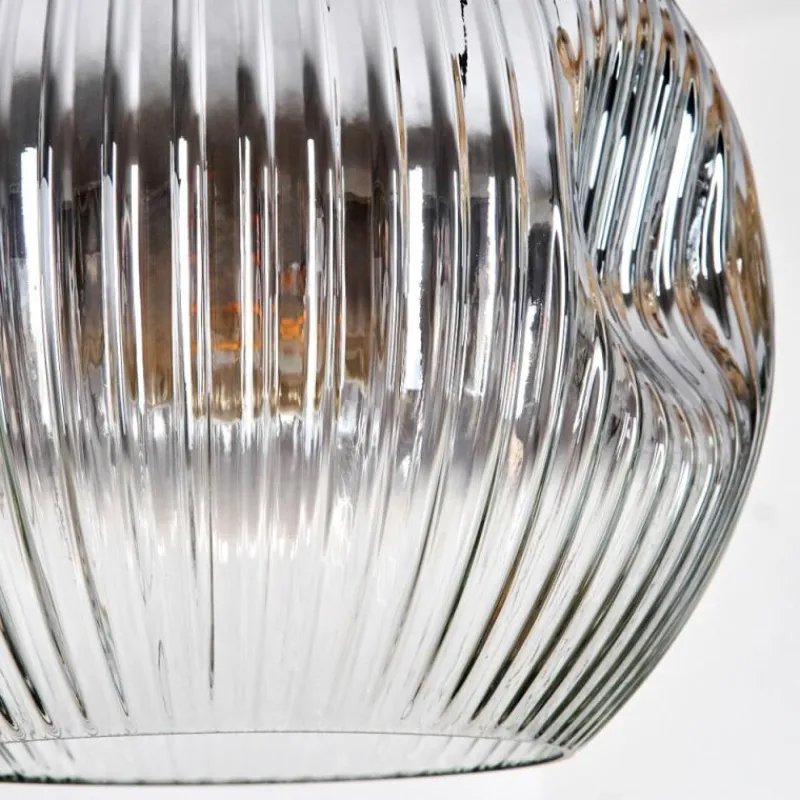 hofstein Ripoll Suspension, Boule lumineuse, Suspension grappe Ambre, Clair, Fumé, 5 lumières