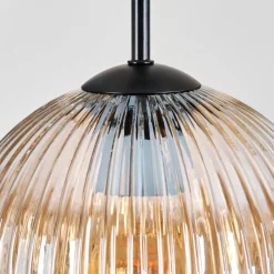 hofstein Ripoll Suspension, Boule lumineuse, Suspension grappe Ambre, Clair, Fumé, 5 lumières