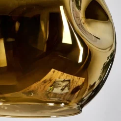 Lampes Dorées-hofstein Ripoll Suspension, Boule lumineuse, Suspension grappe Bleu, Chrome, Or, Vert, Cuivré, Fumé, 5 lumières