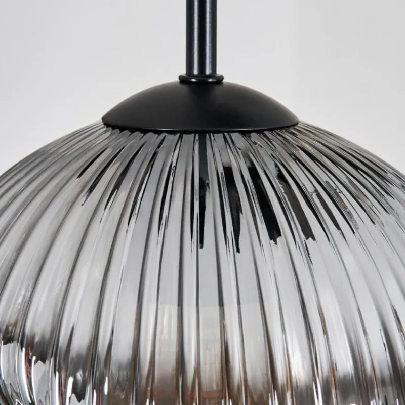 hofstein Ripoll Suspension, Boule lumineuse, Suspension grappe Ambre, Clair, Fumé, 5 lumières