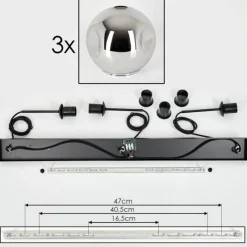 hofstein Ripoll Suspension Chrome, 3 lumières