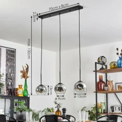 hofstein Ripoll Suspension Chrome, Clair, 3 lumières