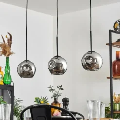 hofstein Ripoll Suspension Chrome, Fumé, 3 lumières