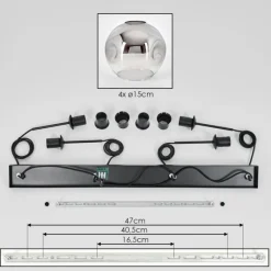 hofstein Ripoll Suspension Chrome, Clair, 4 lumières