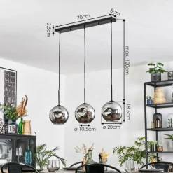 hofstein Ripoll Suspension Chrome, 3 lumières