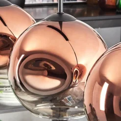 hofstein Ripoll Suspension Clair, Cuivré, 4 lumières