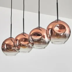 hofstein Ripoll Suspension Clair, Cuivré, 4 lumières