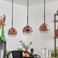 hofstein Ripoll Suspension Clair, Cuivré, 3 lumières