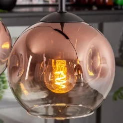 hofstein Ripoll Suspension Clair, Cuivré, 3 lumières