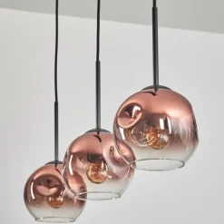 hofstein Ripoll Suspension Clair, Cuivré, 3 lumières