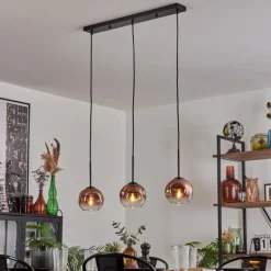 hofstein Ripoll Suspension Clair, Cuivré, 3 lumières