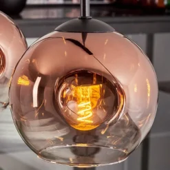 hofstein Ripoll Suspension Clair, Cuivré, 4 lumières