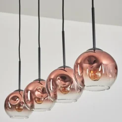 hofstein Ripoll Suspension Clair, Cuivré, 4 lumières