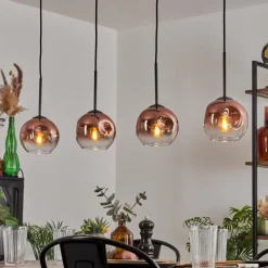 hofstein Ripoll Suspension Clair, Cuivré, 4 lumières