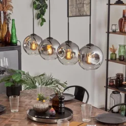 Suspension Verre Fumé-hofstein Ripoll Suspension Clair, Fumé, 4 lumières