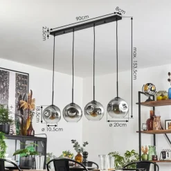 Suspension Verre Fumé-hofstein Ripoll Suspension Clair, Fumé, 4 lumières