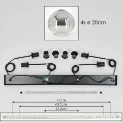 Suspension Verre Fumé-hofstein Ripoll Suspension Clair, Fumé, 4 lumières