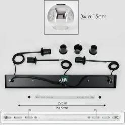 hofstein Ripoll Suspension Clair, Fumé, 3 lumières