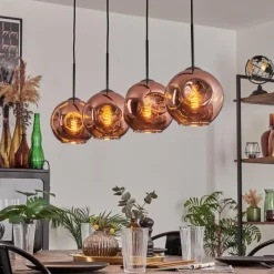 hofstein Ripoll Suspension Cuivré, 4 lumières