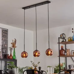 hofstein Ripoll Suspension Cuivré, 3 lumières