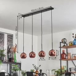 hofstein Ripoll Suspension Cuivré, 4 lumières