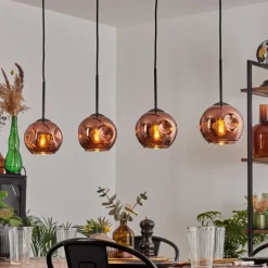 hofstein Ripoll Suspension Cuivré, 4 lumières