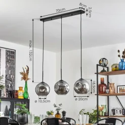 hofstein Ripoll Suspension Fumé, 3 lumières