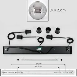 hofstein Ripoll Suspension Fumé, 3 lumières