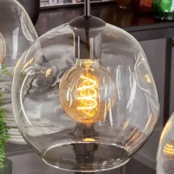 hofstein Ripoll Suspension Noir, 3 lumières