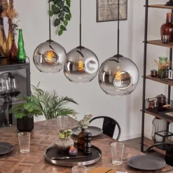 hofstein Ripoll Suspension Noir, 3 lumières