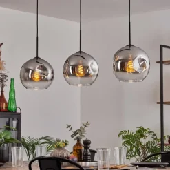 hofstein Ripoll Suspension Noir, 3 lumières