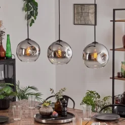 hofstein Ripoll Suspension Noir, 3 lumières