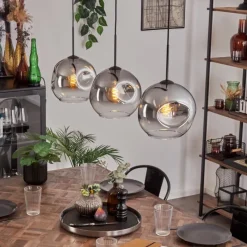 Suspension Verre Fumé-hofstein Ripoll Suspension Noir, 3 lumières